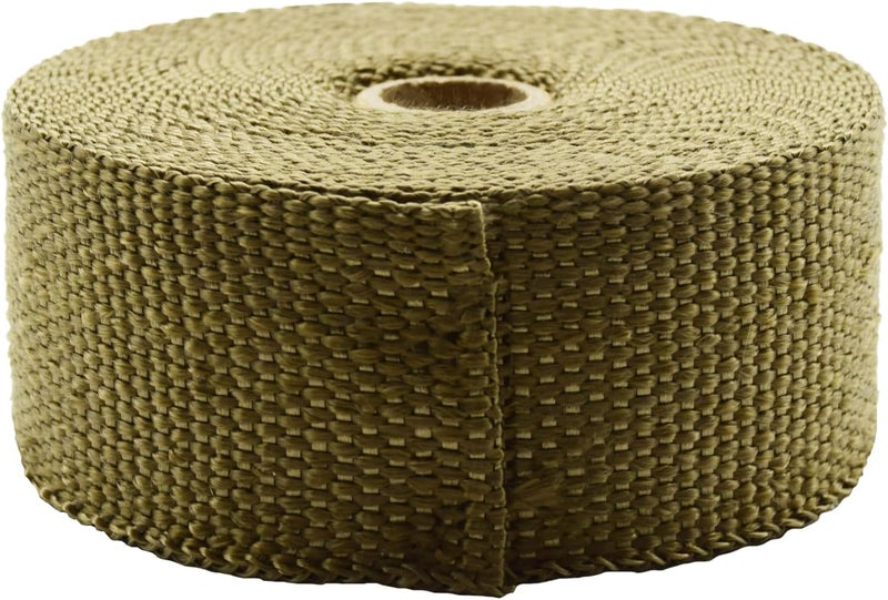 DOBTIM Fireproof Pipe Wrap Insulation 2" Wide X 32' Long, Fiberglass Heat Shield Tape Pipe Webbing for Stove Flue Protector with 2 Clamps,Titanium - Image 4